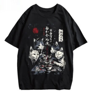 Men's T-shirt With A Cat Cartoon Pattern