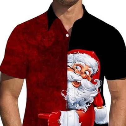 Men's Hawaiian Shirt With Striped Lapel And Short Sleeves