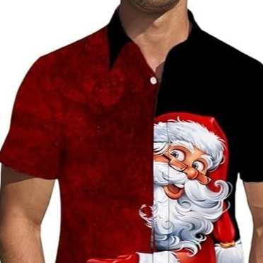 Men's Hawaiian Shirt With Striped Lapel And Short Sleeves - Image 3