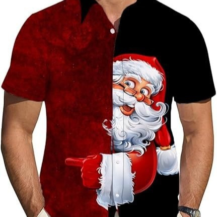 Men's Hawaiian Shirt With Striped Lapel And Short Sleeves - Image 4