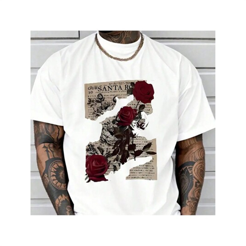 Cotton T-shirt Men's Summer Round Neck Short-sleeve - Image 3