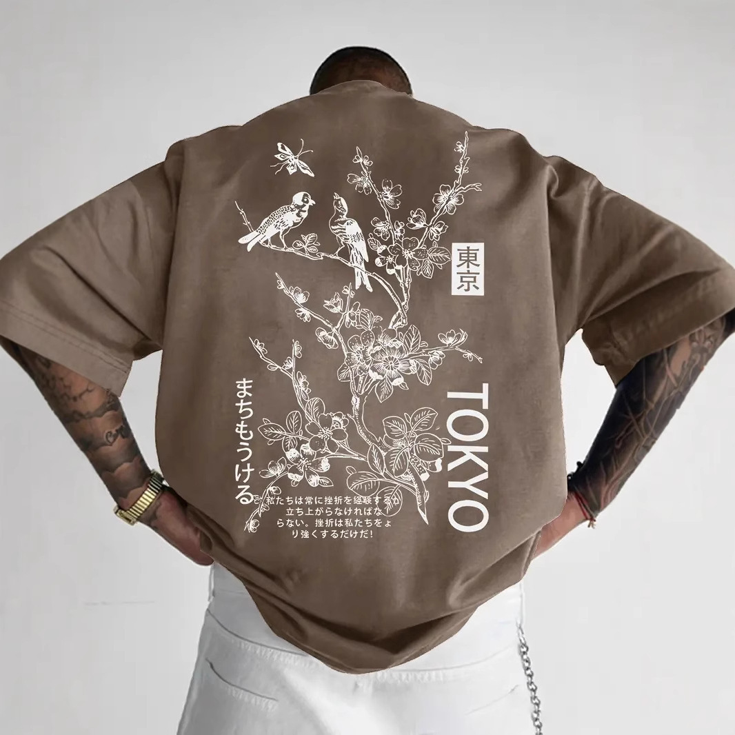 Retro Loose-fit Short-sleeve Printed T-shirt - Image 4